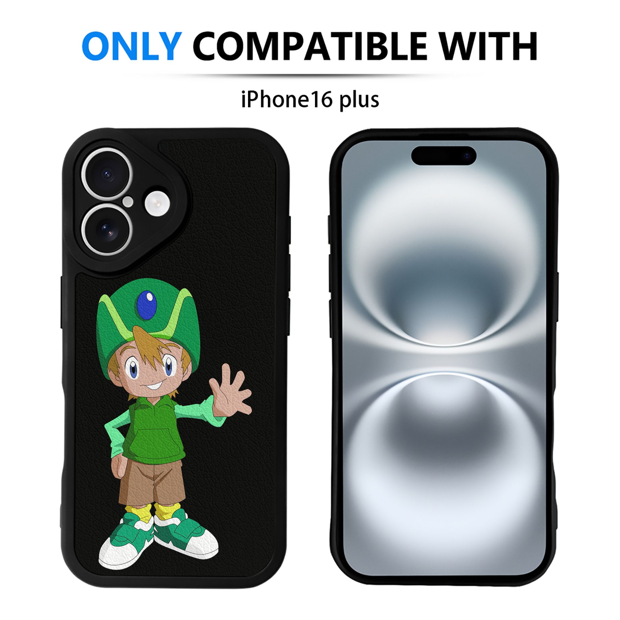 （画像用） Digimon デジタルモンスター/デジモン 【iPhone 16シリーズ対応】シリコンスマホケース（レザー調） 材質：シリコン